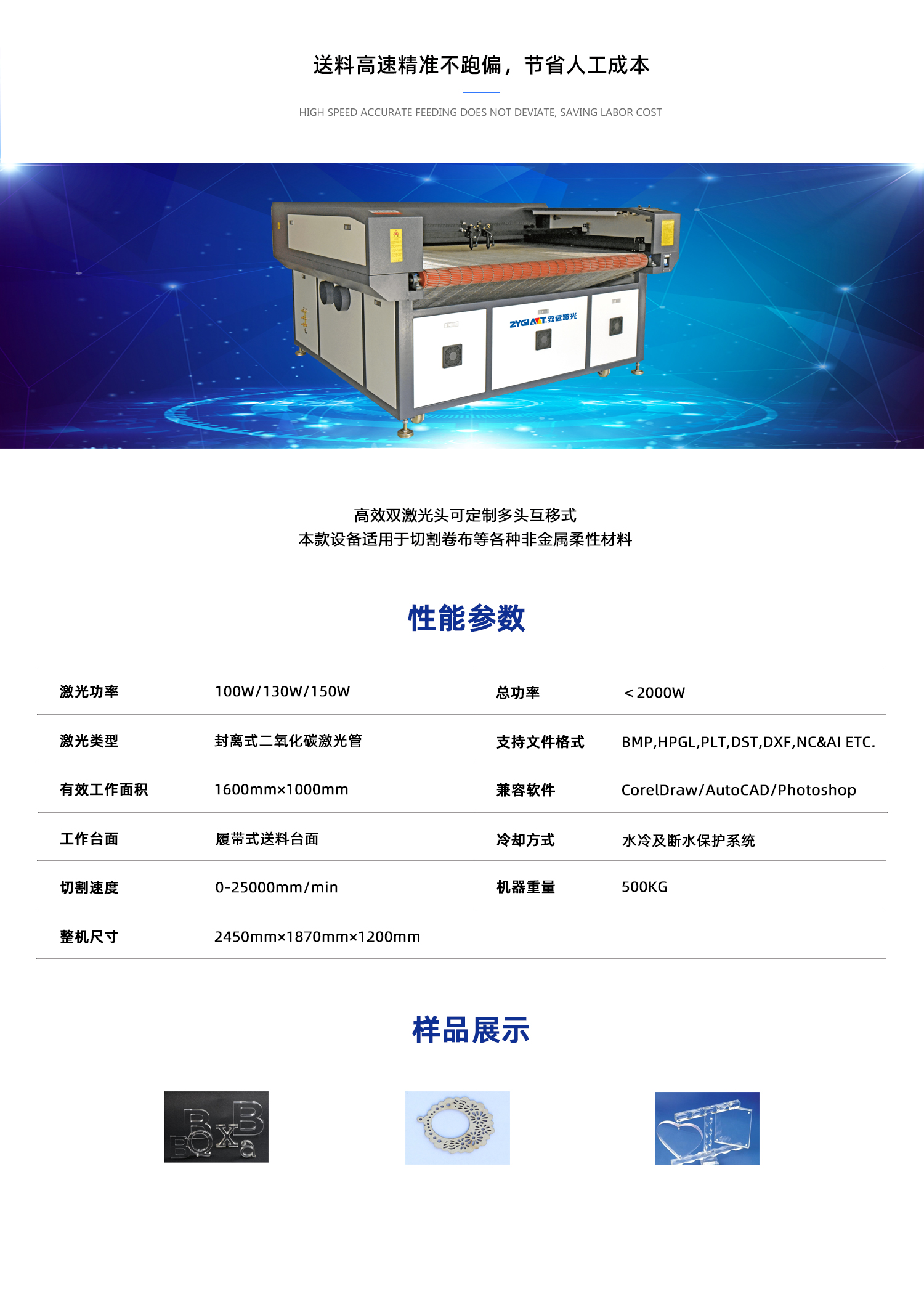 ZY1610自動送料激光切割機(圖1)